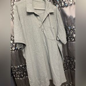 Mens Big & Tall Gray Polo T-Shirt 3XL